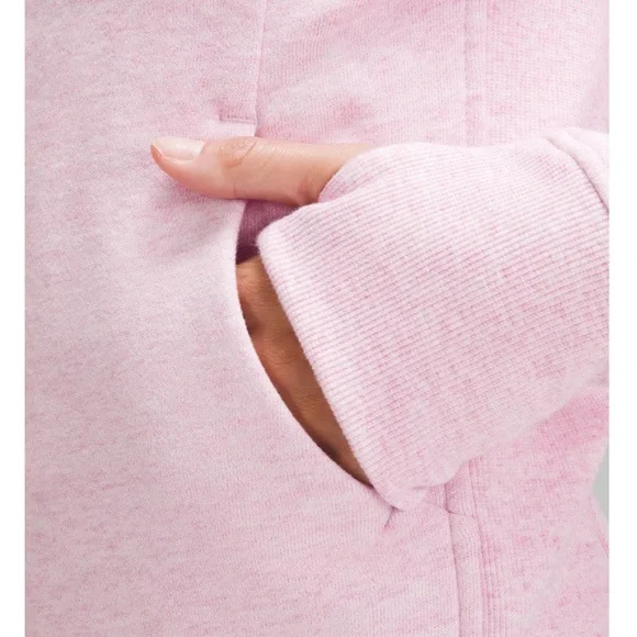 NWT Lululemon Scuba Full zip Hoodie in Heathered Vita Pink size 12 - Picture 5 of 8